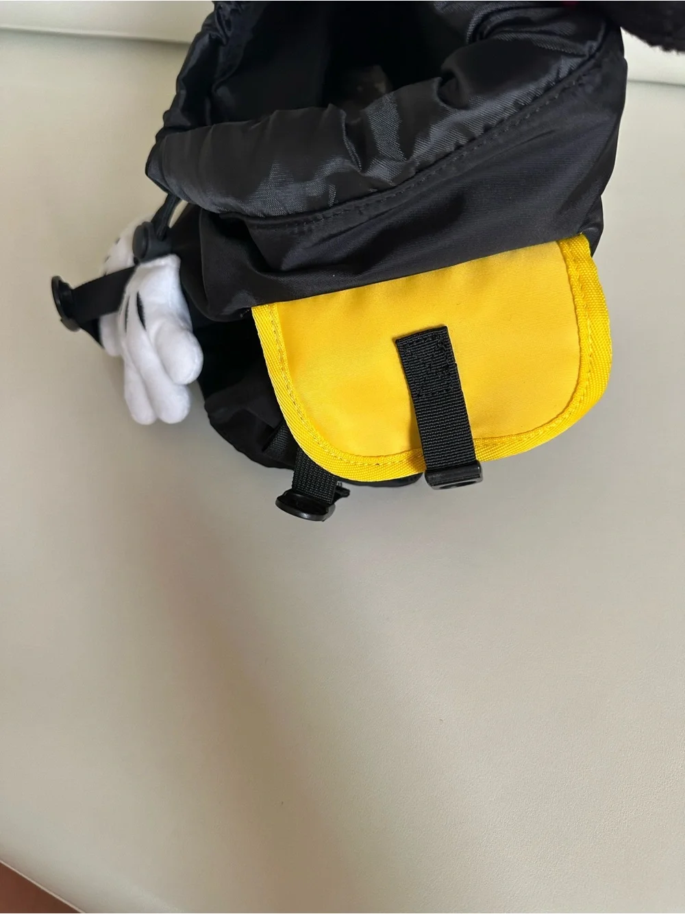 Disney Black and White Kids Backpack Strap with Red Tag Accent